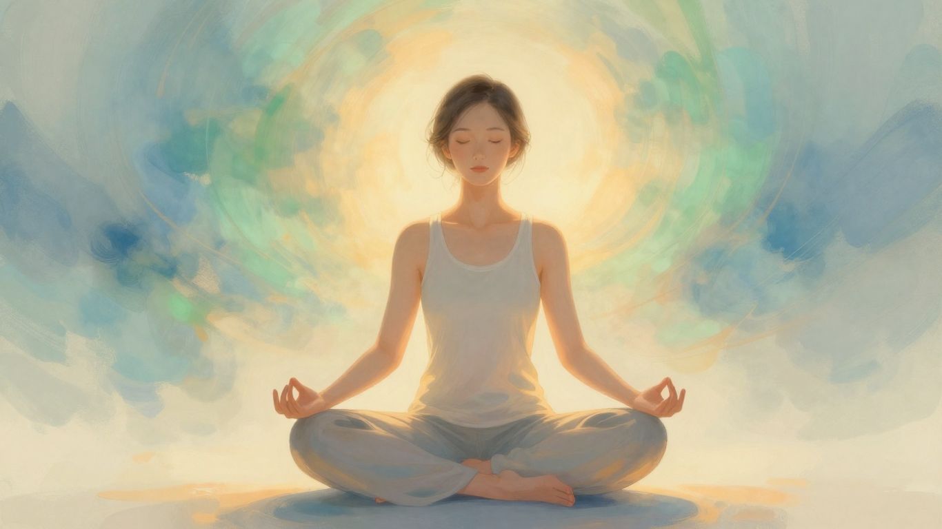 Personne en état d'hypnose, ambiance calme et apaisante.